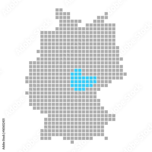 Markierung von Thüringen auf Karte von Deutschland