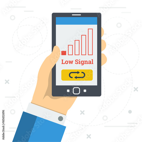 Low cellular signal on smartphone monitor