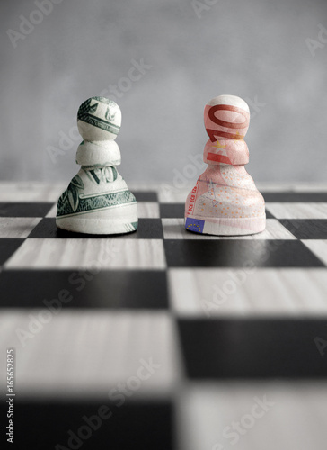 Dollar euro currency chess