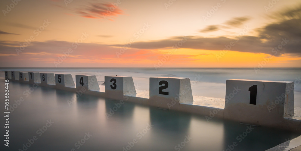 Εκτύπωση καμβά merewether ocean baths sunrise newcastle summer peaceful