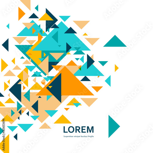 Abstract geometric background with modern overlapping triangles © Leonid