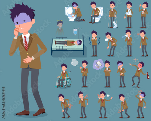 flat type school boy Brown Blazer_sickness