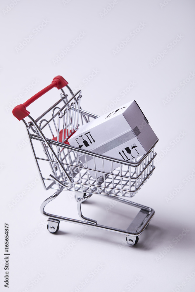 shopping trolley with boxes shopping trolley with boxes
