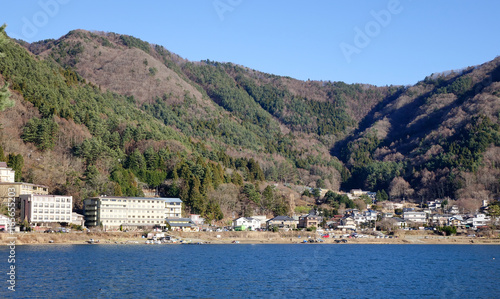 View of the lake with Kawaguchi township