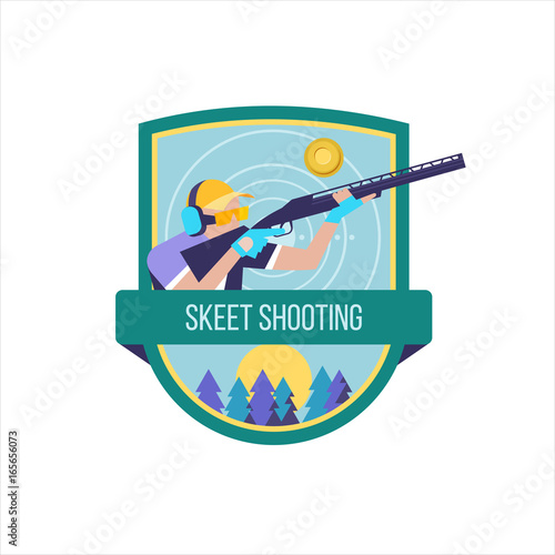 Shooting Skeet. The logo of the sports club.