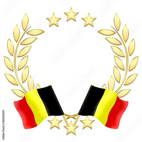 Laurel wreath with Belgium flags