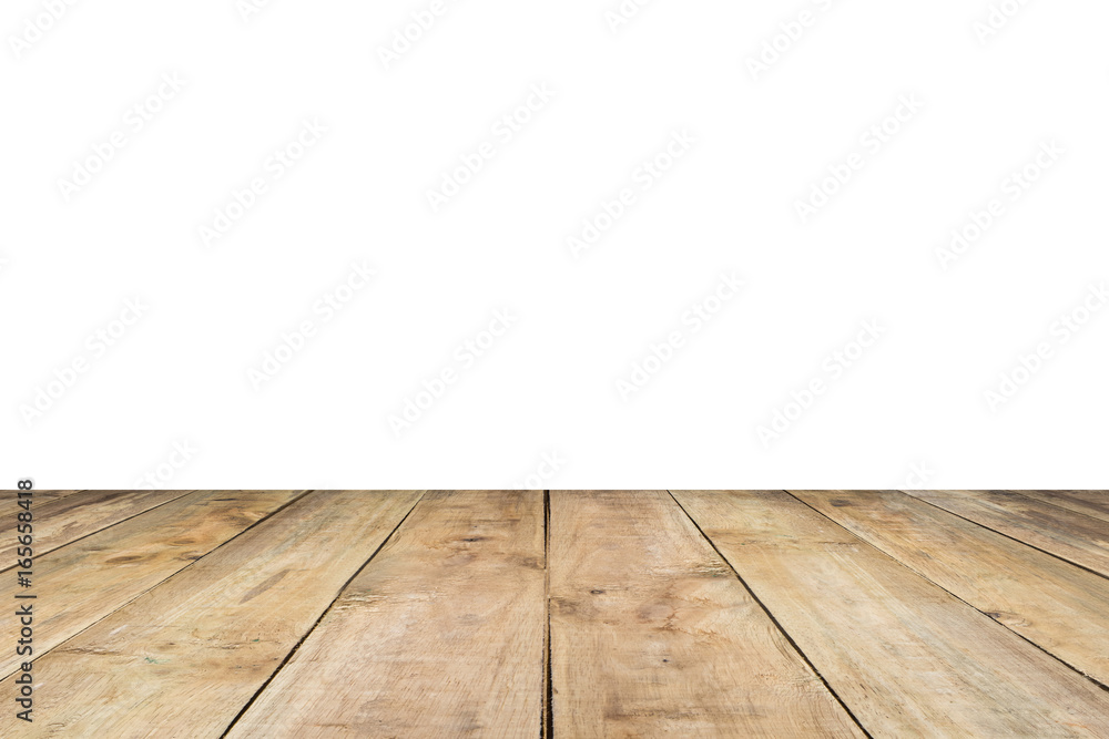 Naklejka premium wooden floor perspective,White background.