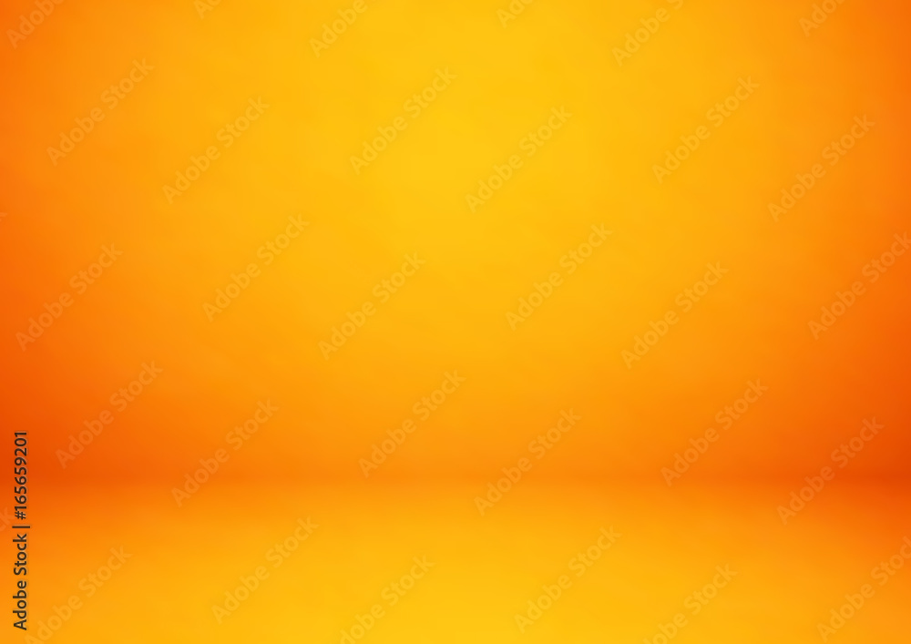Empty orange studio room, used as background for display your products - Vector - obrazy, fototapety, plakaty 