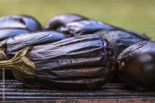 Eggplants on grill