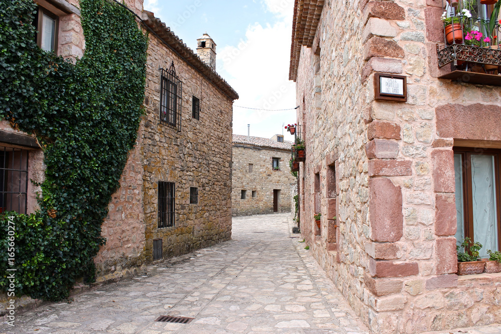 One of the streets of the medieval town of Medinaceli, in Spain. Summer 2014