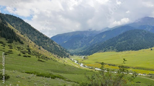 Valley View. Chon Ak-Suu. Grigoriev Gorge. Issyk Kul Lake. Kyrgyzstan. 4K photo