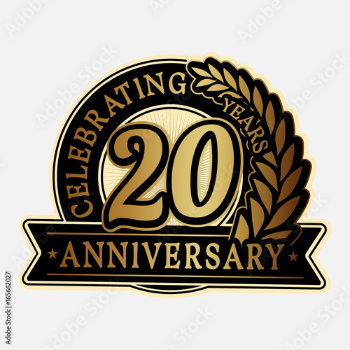 20 years anniversary logo template. Vector and illustration.
