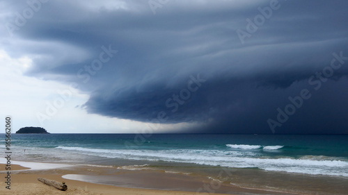 shelf cloud at Karon Beach Phuket Thailand