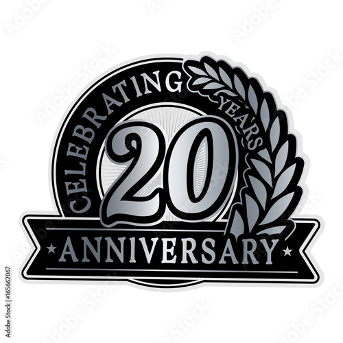 20 years anniversary logo template. Vector and illustration.

