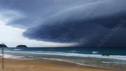 shelf cloud at Karon Beach Phuket Thailand