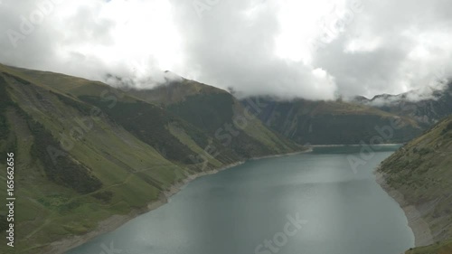 Aerial 1 of Lac De Grand Maison, Vaujany, French Alps