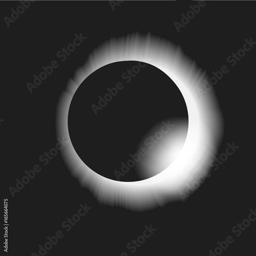 Shadow of the moon. Solar eclipse vector illustration background