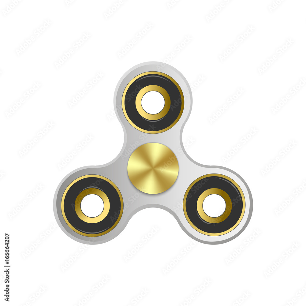 Silver fidget spinner toy - stress and anxiety relief. Vector Silver fidget spinner toy - stress and anxiety relief. Vector