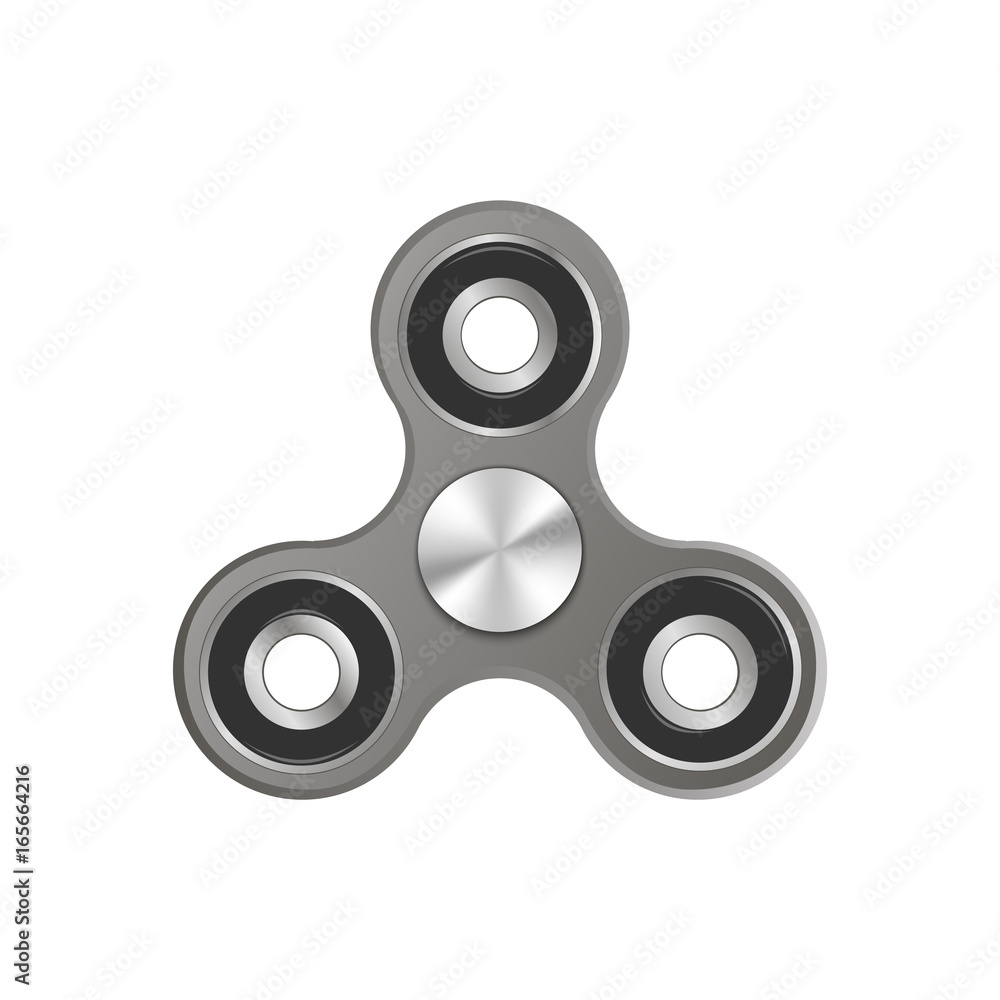 Gray fidget spinner toy - stress and anxiety relief. Vector Gray fidget spinner toy - stress and anxiety relief. Vector