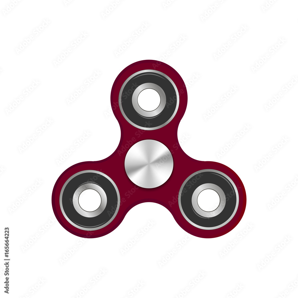 Red fidget spinner toy - stress and anxiety relief. Vector Red fidget spinner toy - stress and anxiety relief. Vector