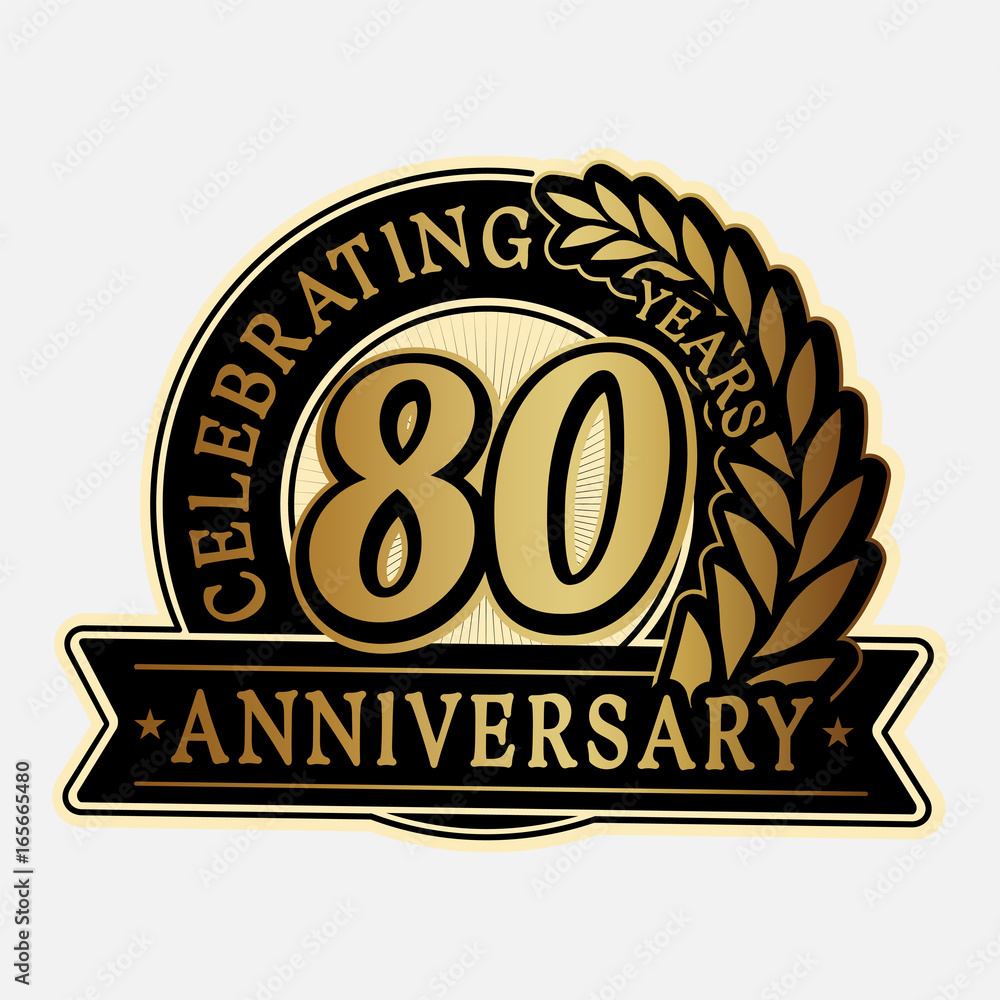 80 years anniversary logo template. Vector and illustration.
