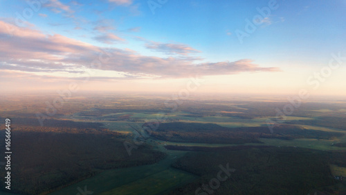 Aerial view - landscape and clouds