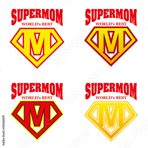 Super Mom hero Logo Supehero Letters