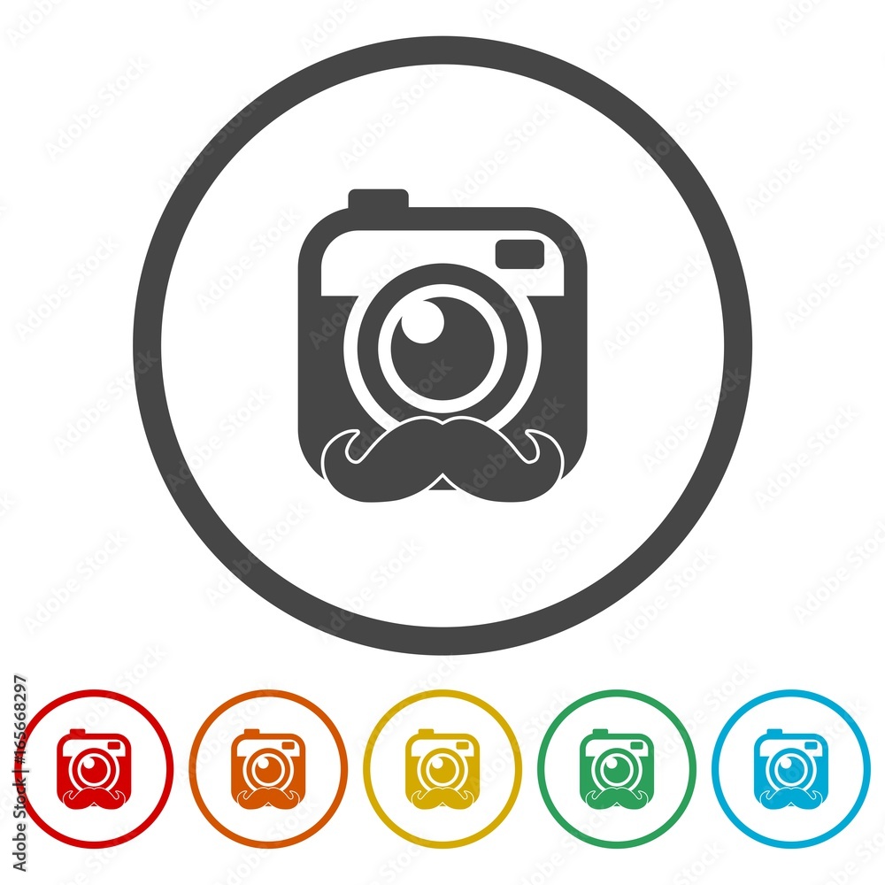 Hipster photo Camera icons set Hipster photo Camera icons set
