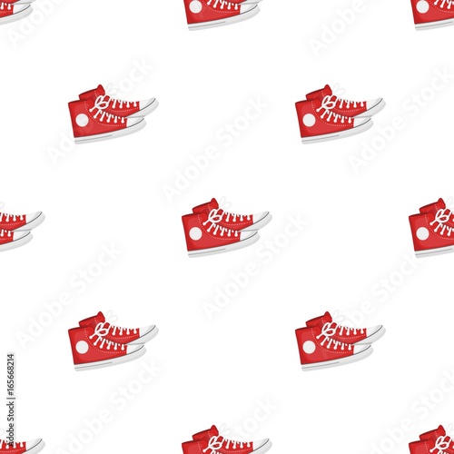 Red gumshoes icon in cartoon style isolated on white background. Hipster style symbol stock vector illustration.