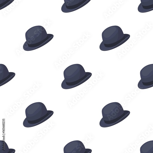Bowler hat icon in cartoon style isolated on white background. Hipster style symbol stock vector illustration.
