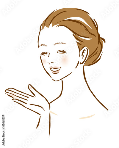 女性　表情　きれい　笑う