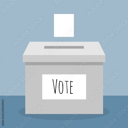 Vote Box Flat Design Vektor Grafik Illustration