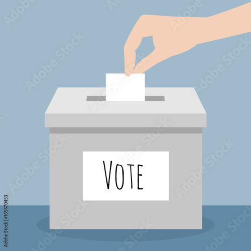 Vote Box Flat Design Vektor Grafik Illustration