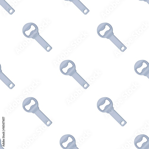 Metal bottle opener for beer bottles.A device for opening beer. Pub pattern icon in cartoon style vector symbol stock illustration.