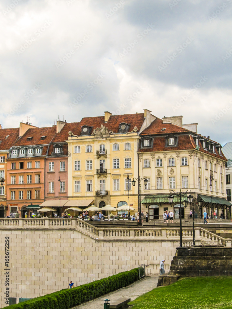 Reconstructed historical buidings of Warsaw's Old Town, Poland