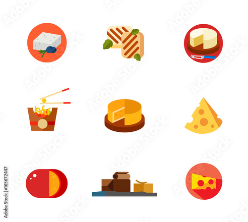 Cheese icon set