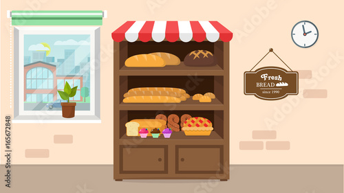 Bäckerei Flat Design Vektor Grafik Illustration