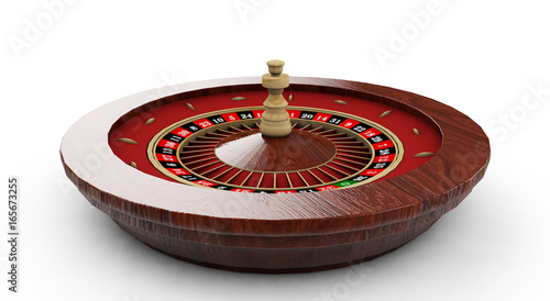 Roulette wheel. 3d render image. Isolated white background. photo