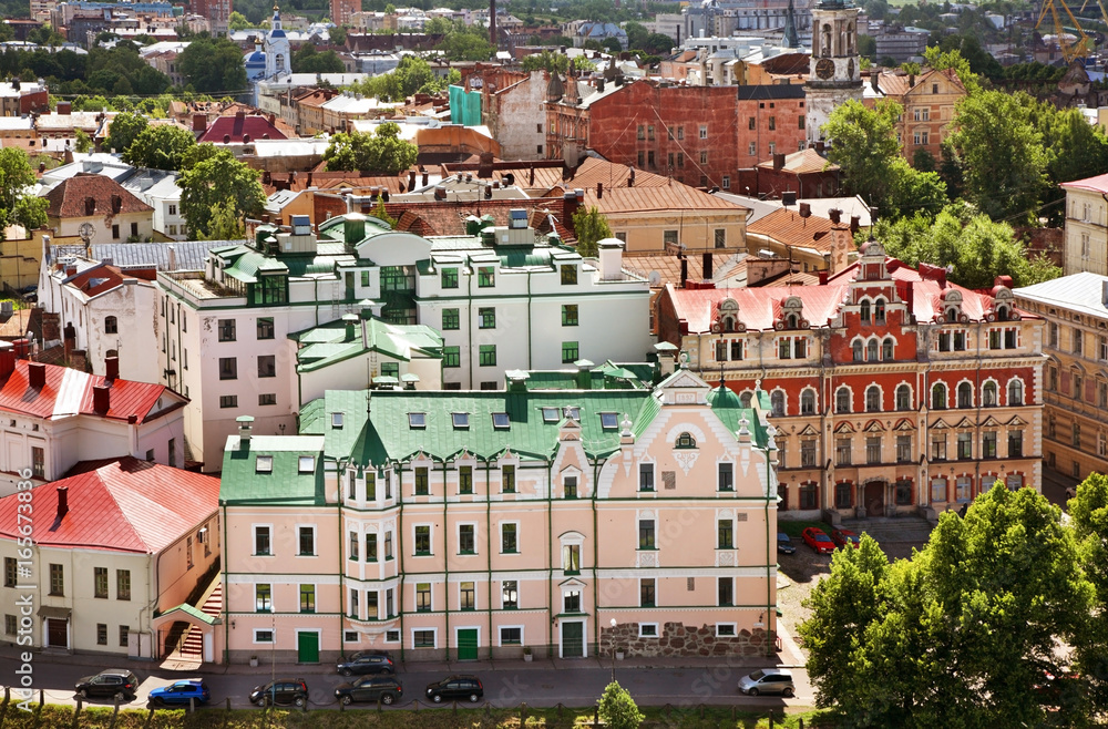 Panoramic view of Vyborg. Russia 