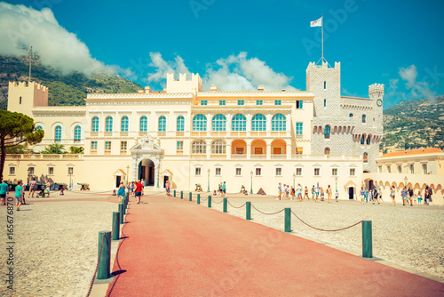 View of the facade of the Princes Palace of Monaco in Monaco-Ville, Monaco