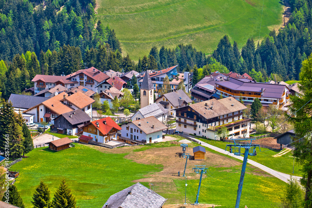 Alpine village of Antermoia in Val Badia, South Tyrol, Alps of Italy