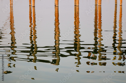 Lake scene with the Ubein bridge photo