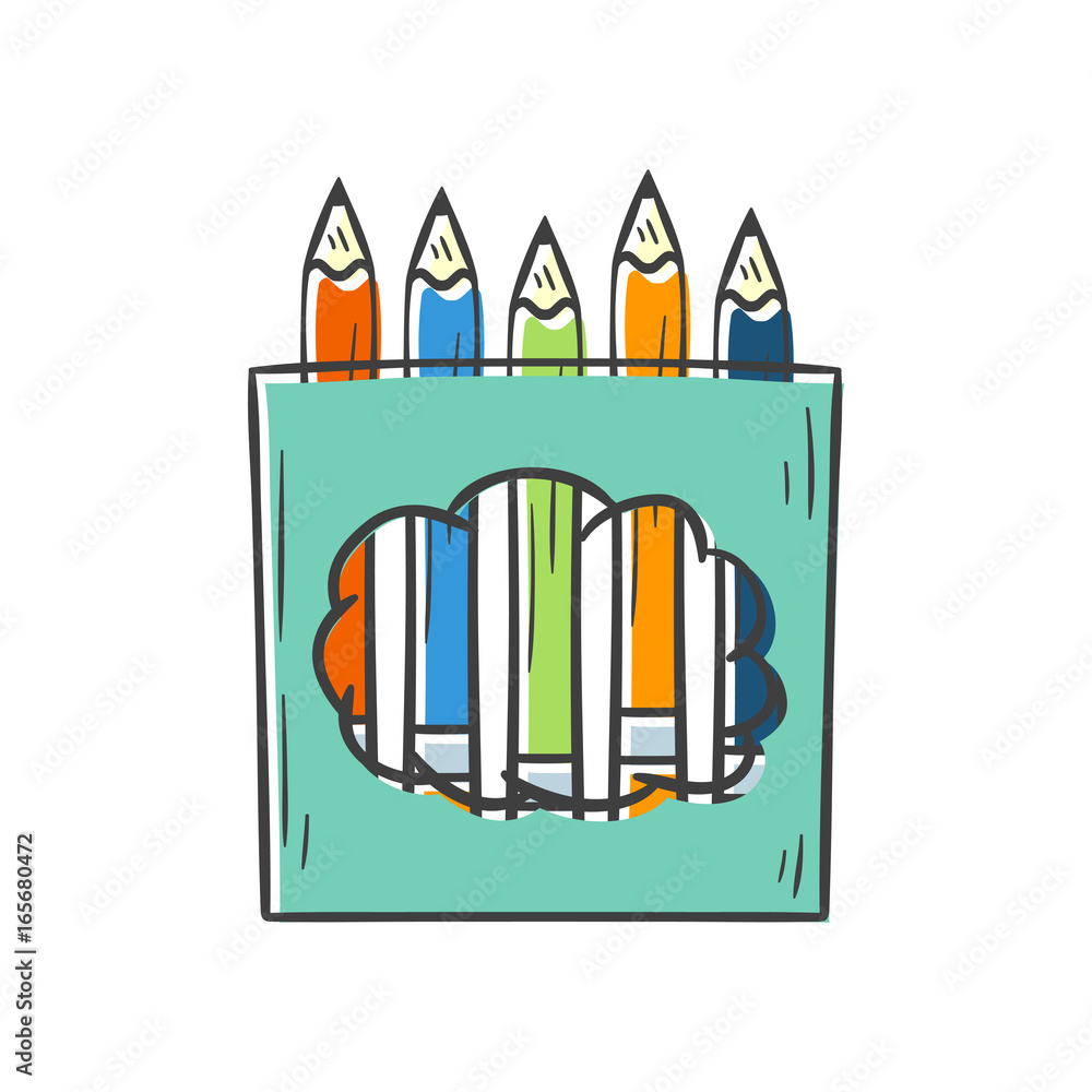 Vector cartoon isolated color pencil box Stock Vector Adobe Stock