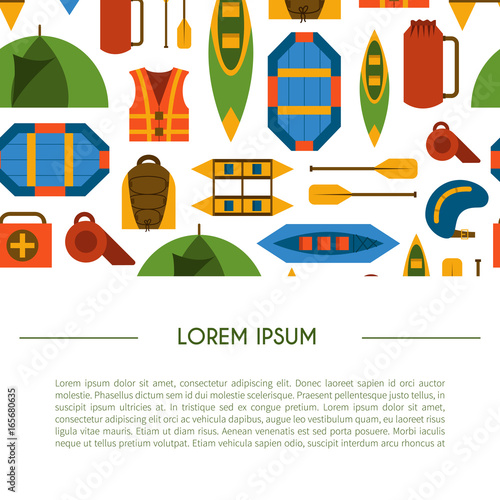 Vector flat rafting background