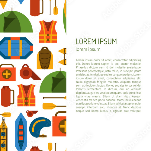 Vector flat rafting background