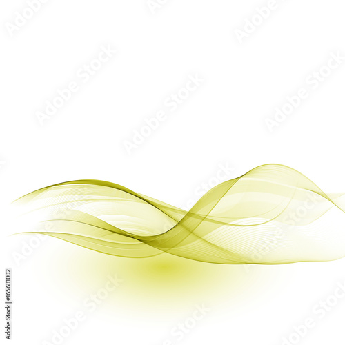 Abstract vector background, green waved lines