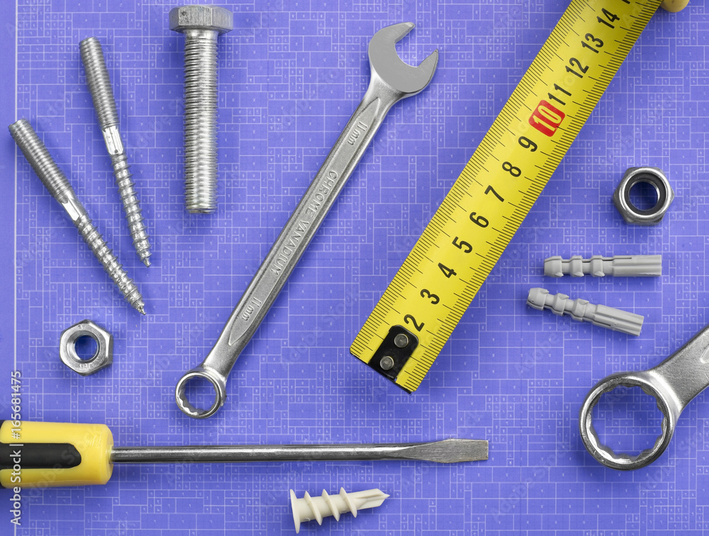 Tools on blueprint Tools on blueprint
