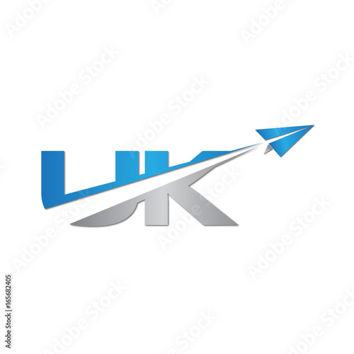 Free Download UK initial letter logo origami paper plane - GFXLoad