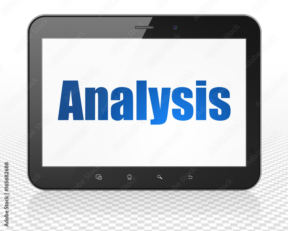 Advertising concept: Tablet Pc Computer with Analysis on display Advertising concept: Tablet Pc Computer with Analysis on display