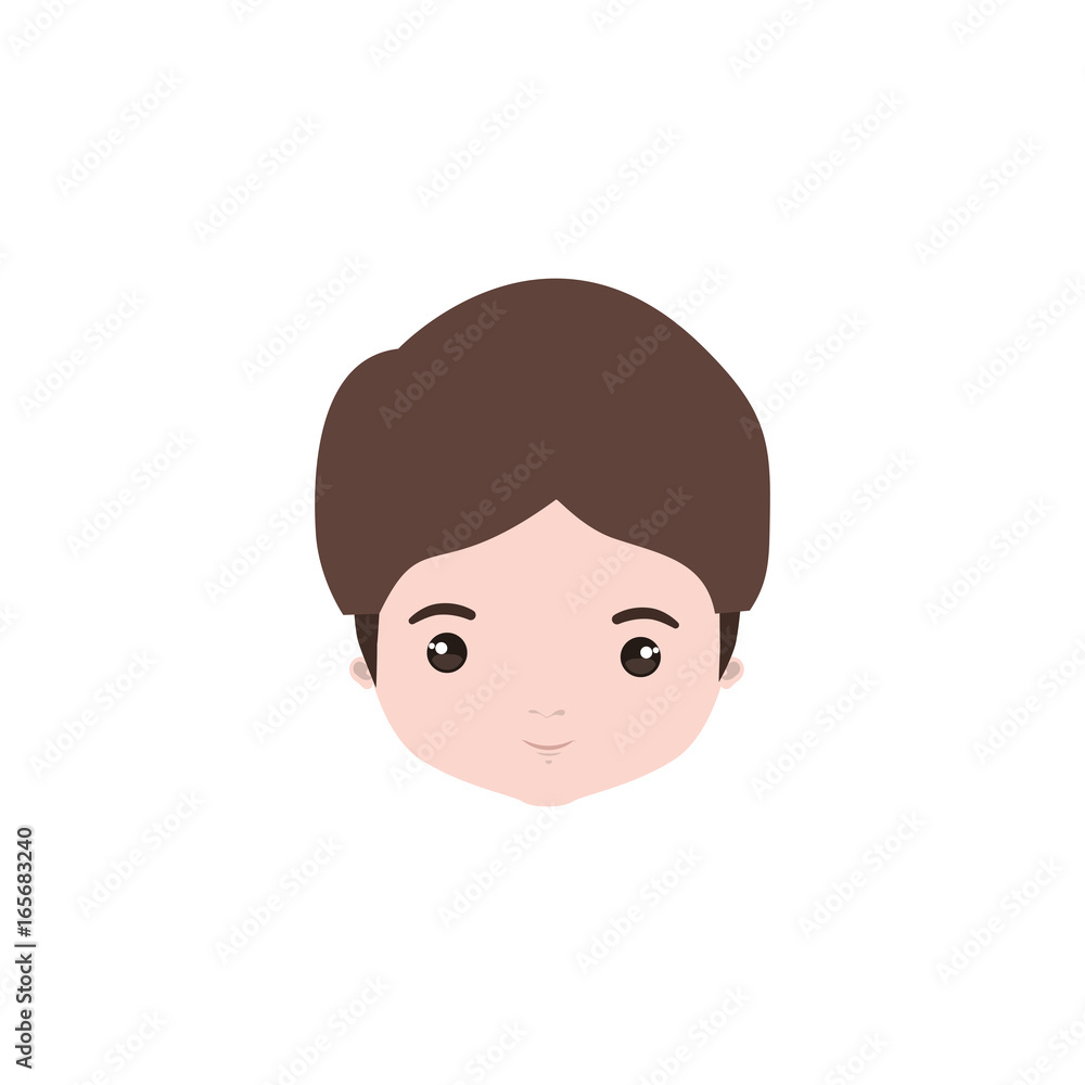 colorful caricature closeup front view guy with mushroom haircut colorful caricature closeup front view guy with mushroom haircut